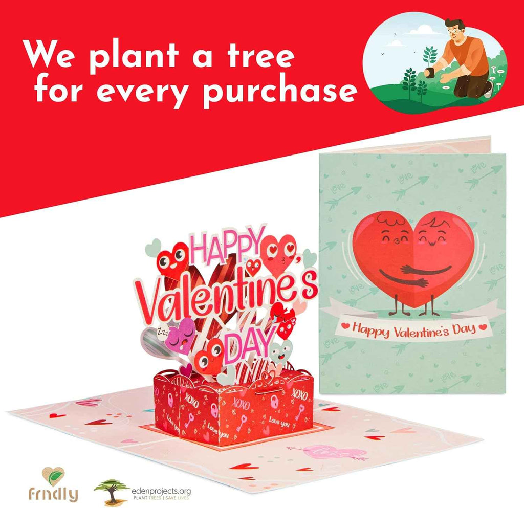 Happy Valentines Day Pop Up Card -  5" x 7"