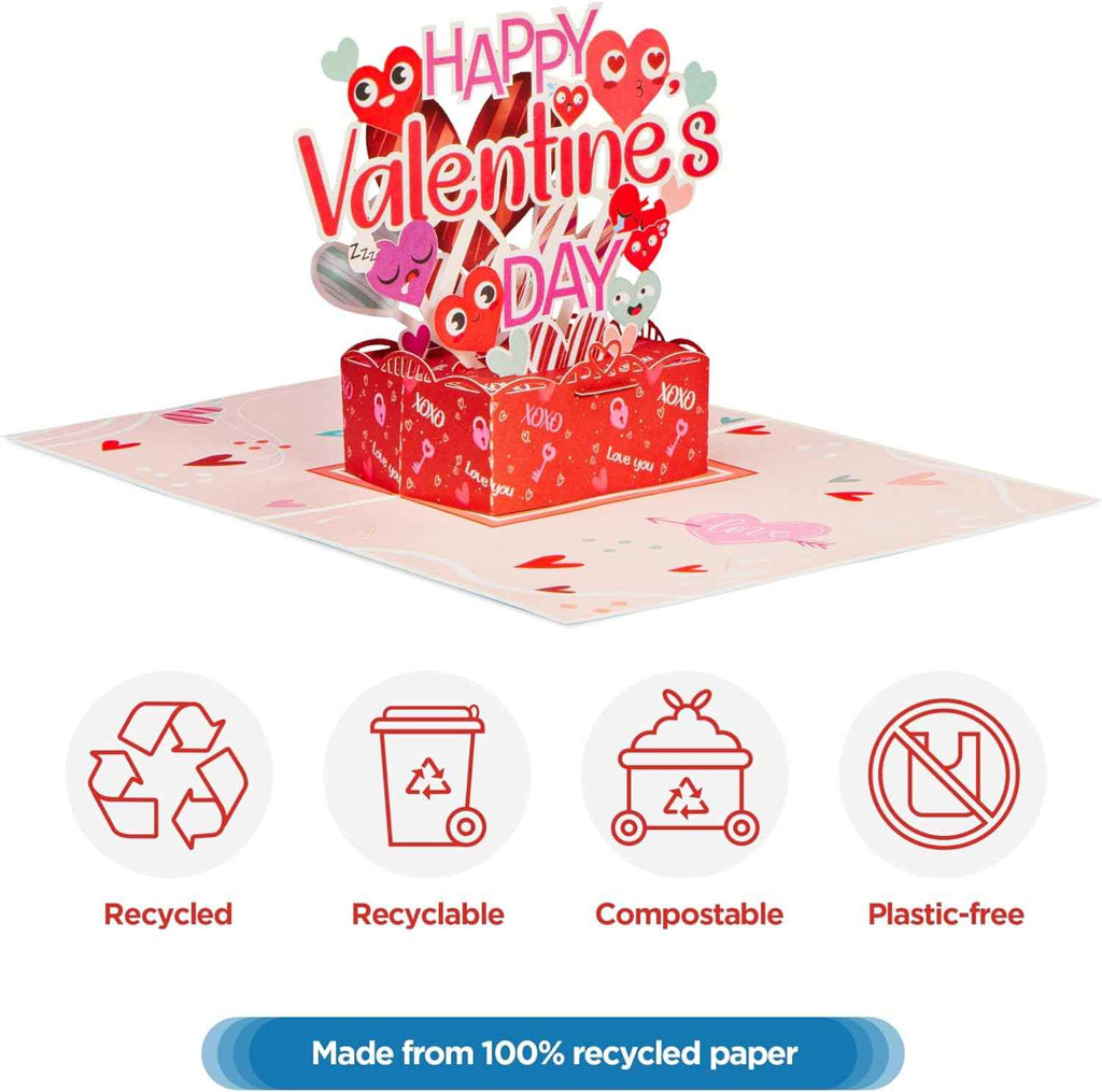 Happy Valentines Day Pop Up Card -  5" x 7"