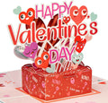Happy Valentines Day Pop Up Card -  5" x 7"