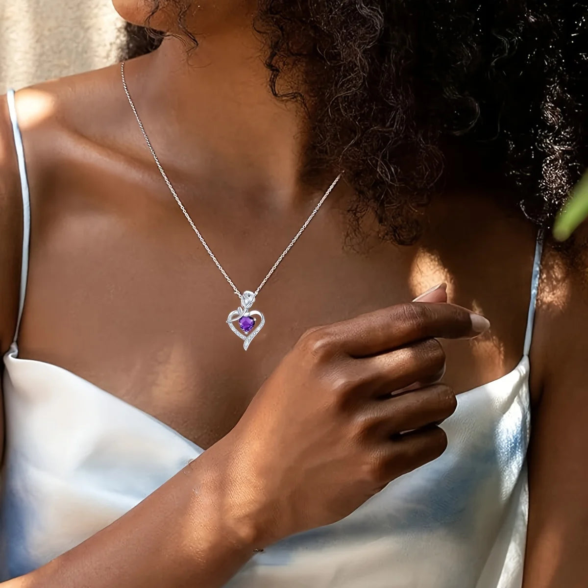 Rose Heart Pendant Necklace