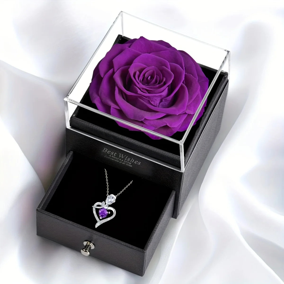 Rose Heart Pendant Necklace