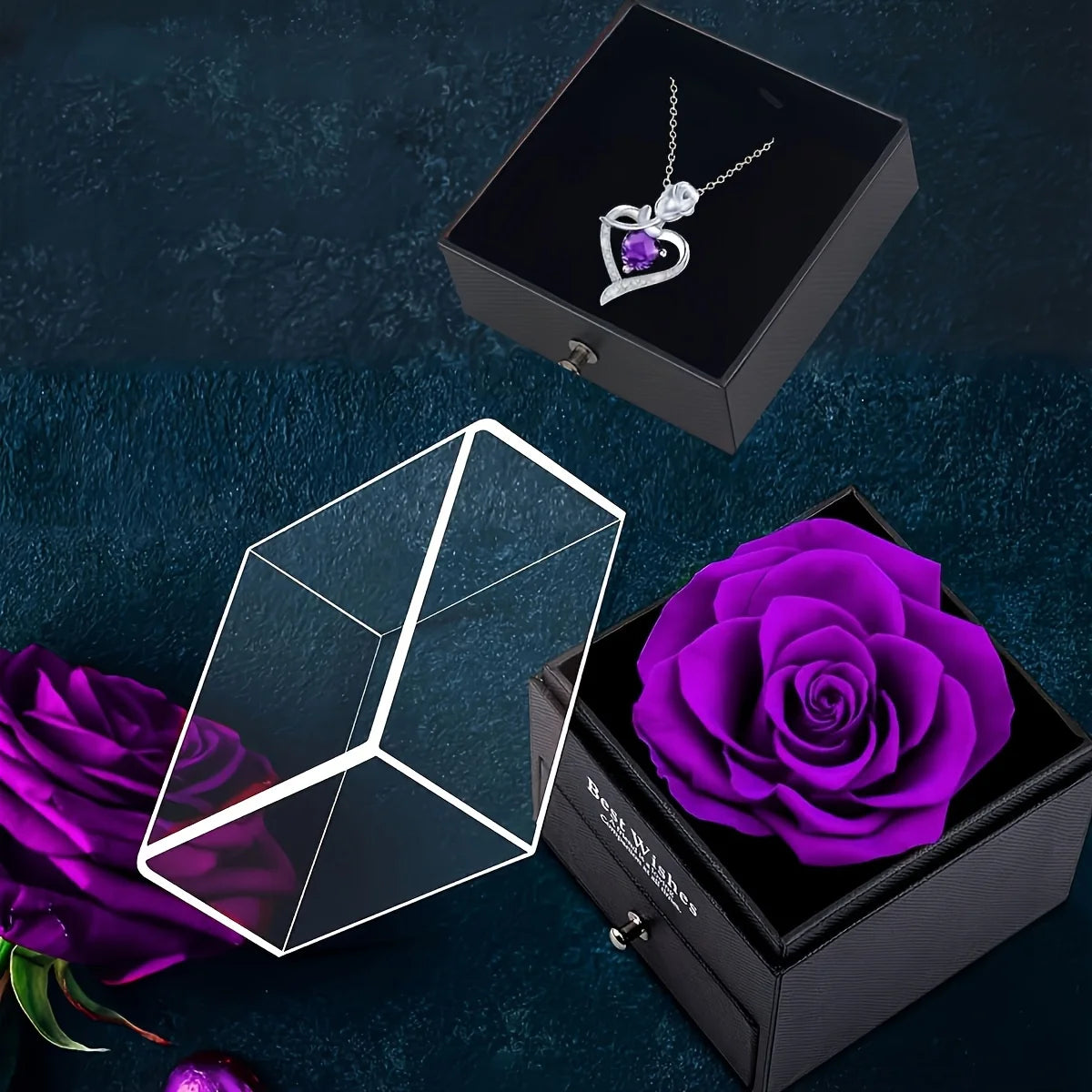 Rose Heart Pendant Necklace